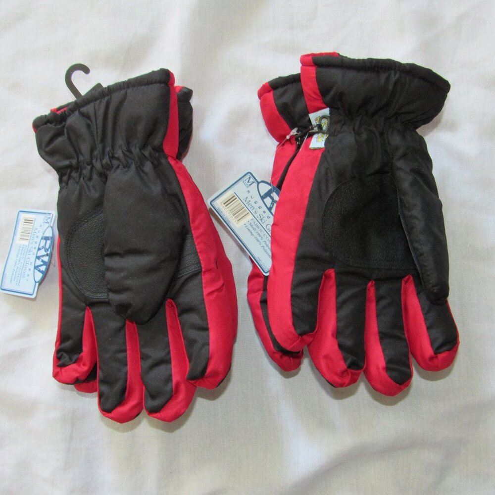 NWT Lot of 2 Rugged Wear Ski Winter Insulated Gloves Men's sz M Red Black - Picture 2 of 3